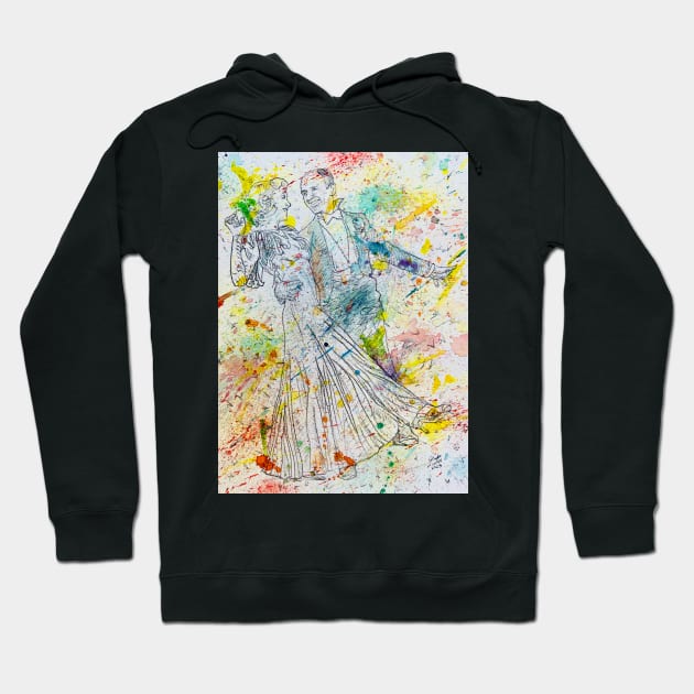 FRED ASTAIRE and GINGER ROGERS watercolor portrait .2 Hoodie by lautir